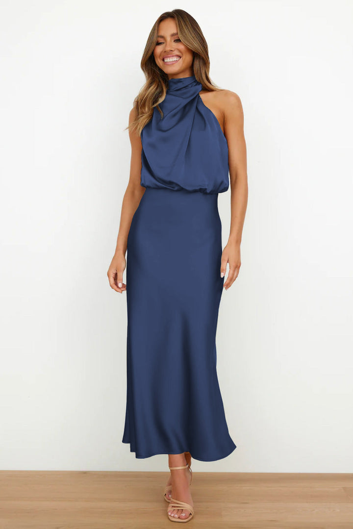Lydia | Abito lungo con scollatura a halterneck
