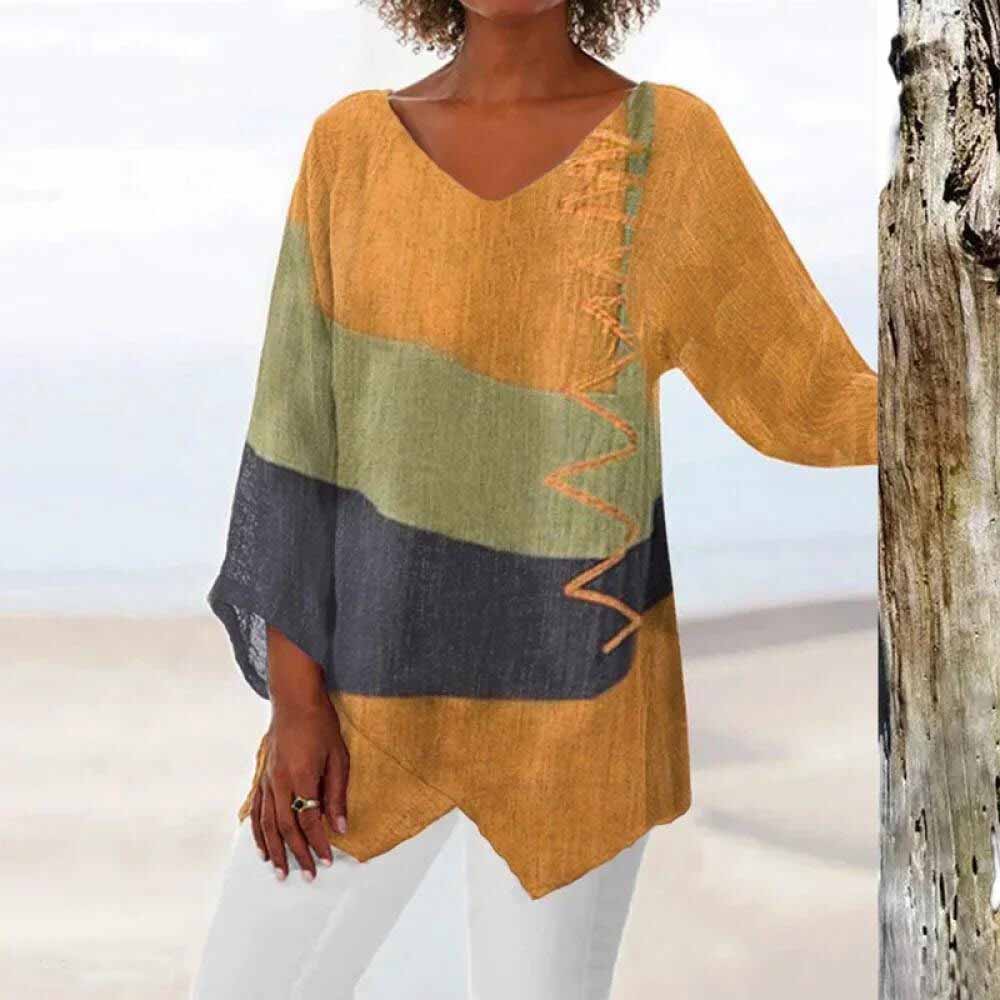Elise™ - Elegante camicia tricolore