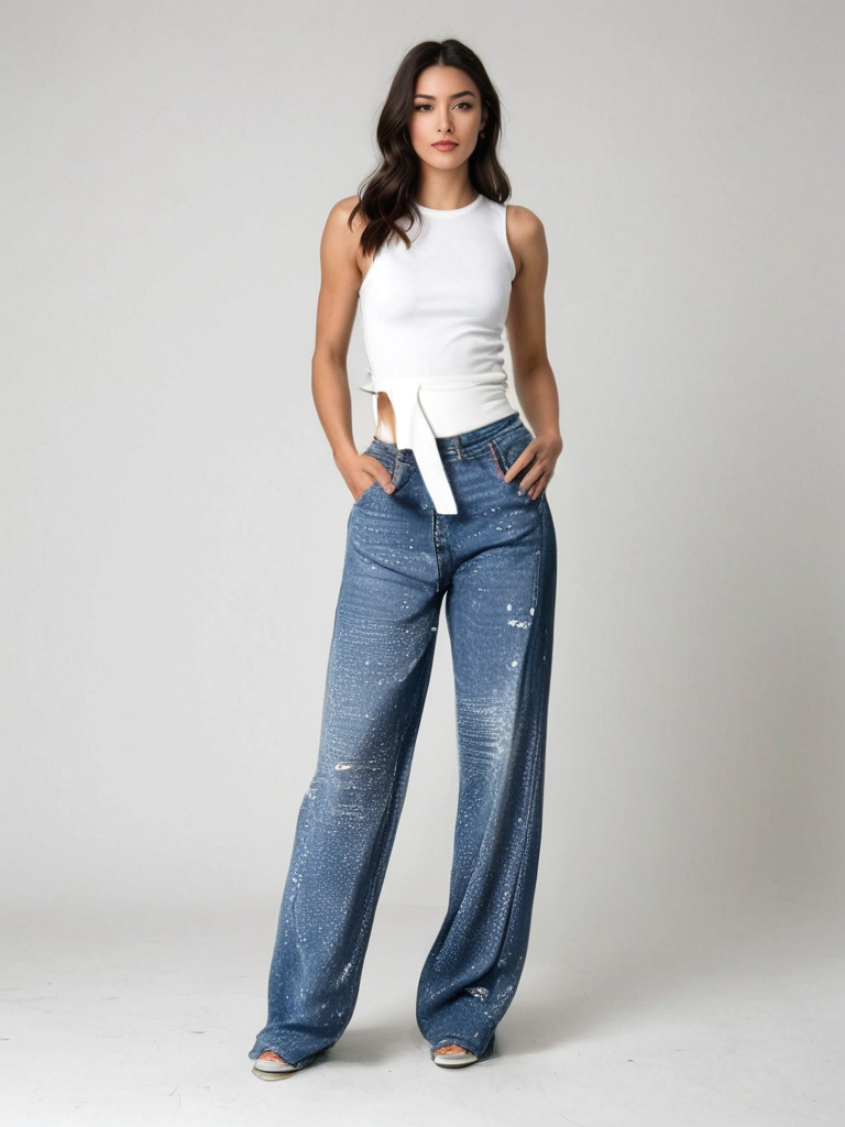 Gertrude™ | Jeans con Dettagli Scintillanti