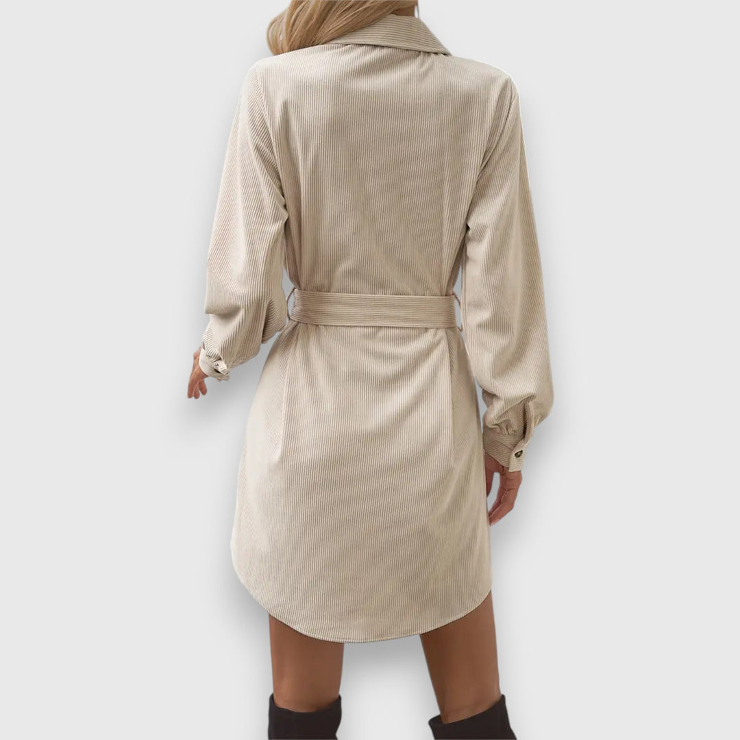 farina – Abito in corduroy con cintura