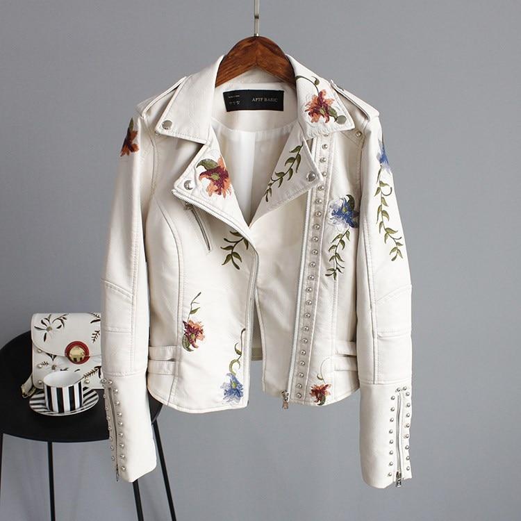 Ella | Giacca in Pelle Ricamata e Stilosamente Elegante