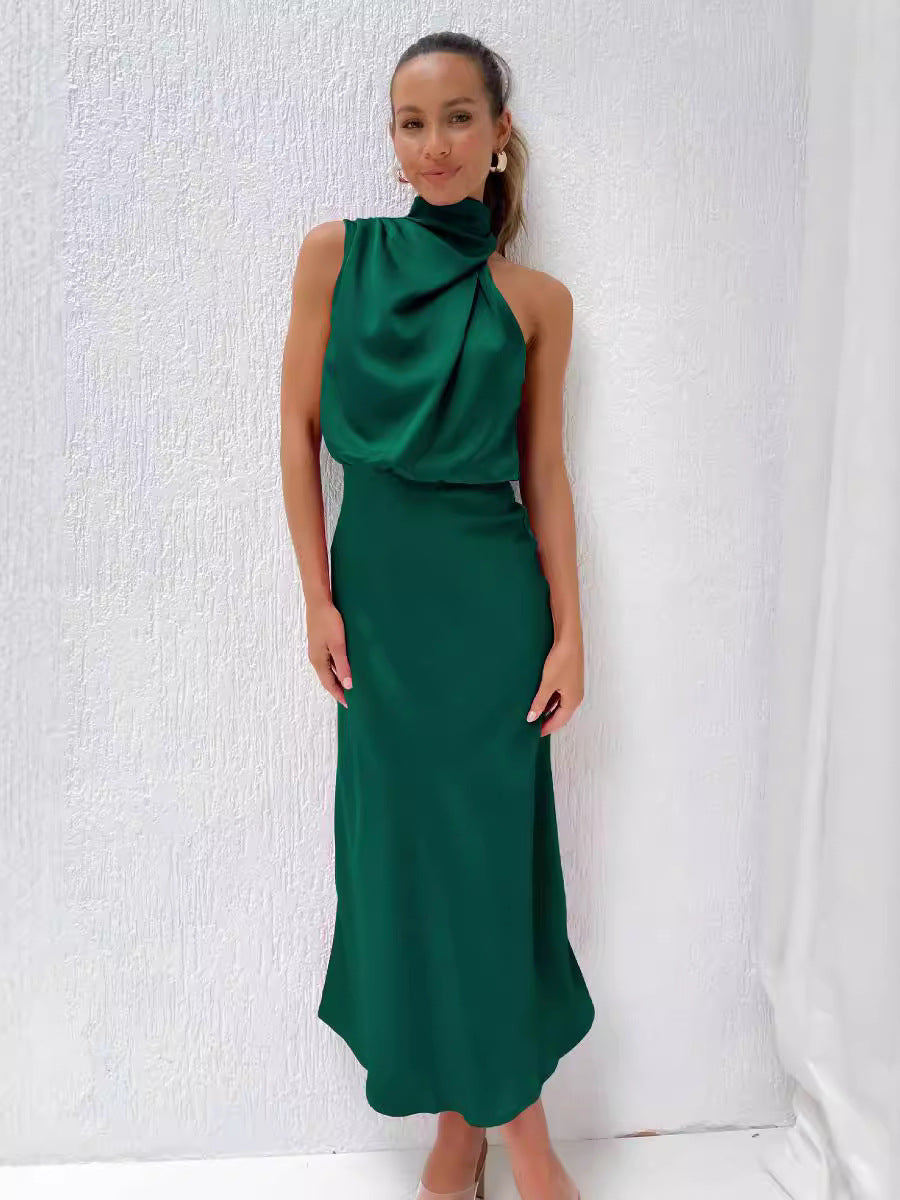 Lydia | Abito lungo con scollatura a halterneck