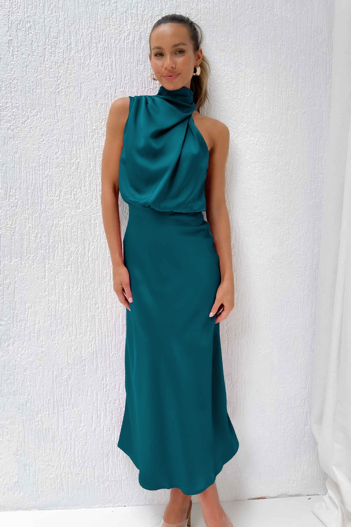 Lydia | Abito lungo con scollatura a halterneck