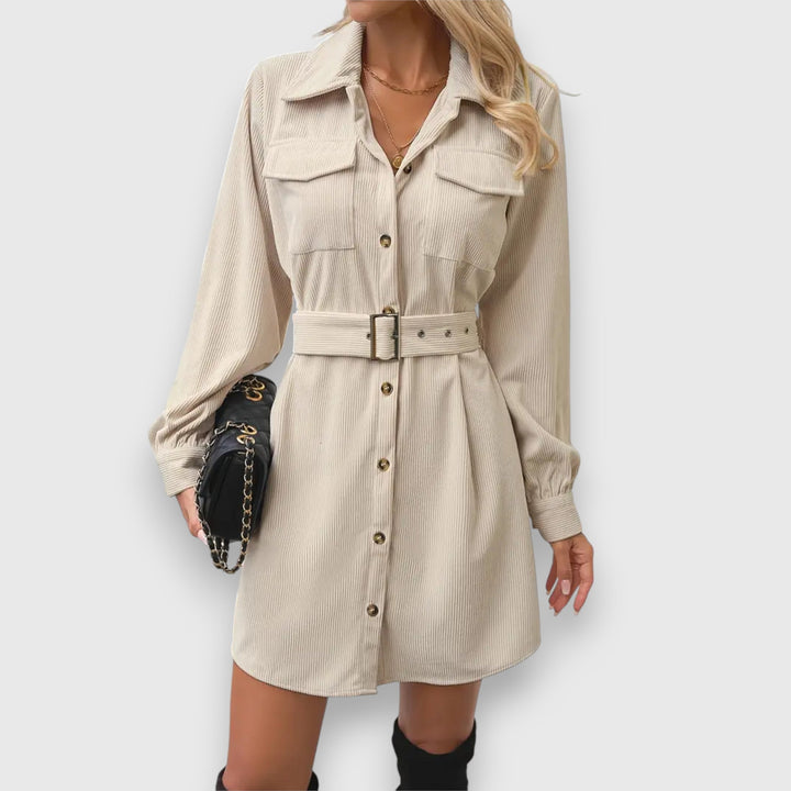 farina – Abito in corduroy con cintura